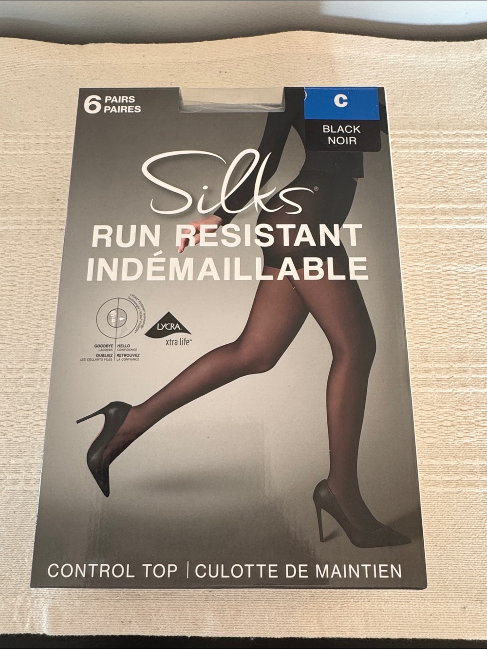 Run Resistant Control Top Tights - Black